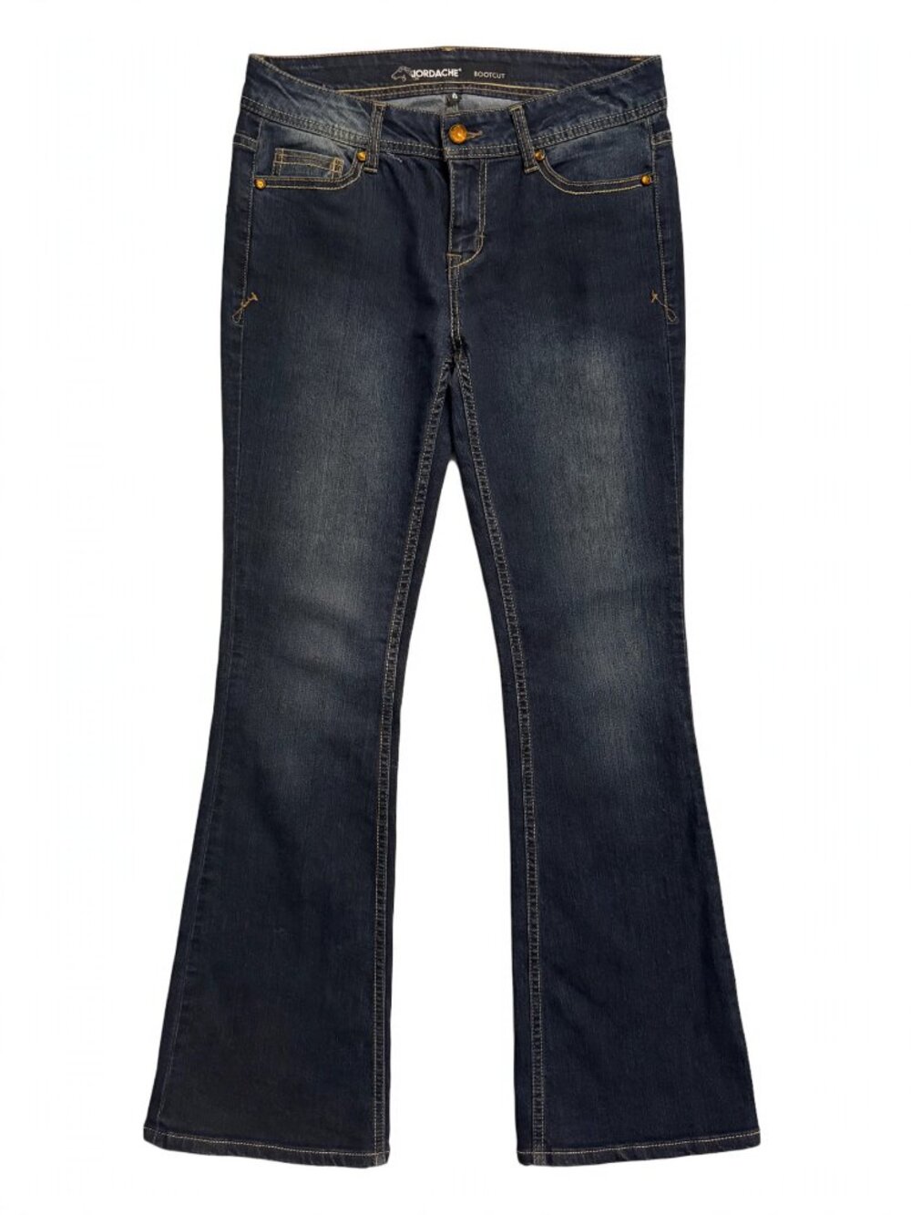 Jordache Women's Bootcut Jeans Size 4 Dark Wash Embellished Back Pockets